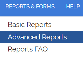 Advanced billing reports menu item